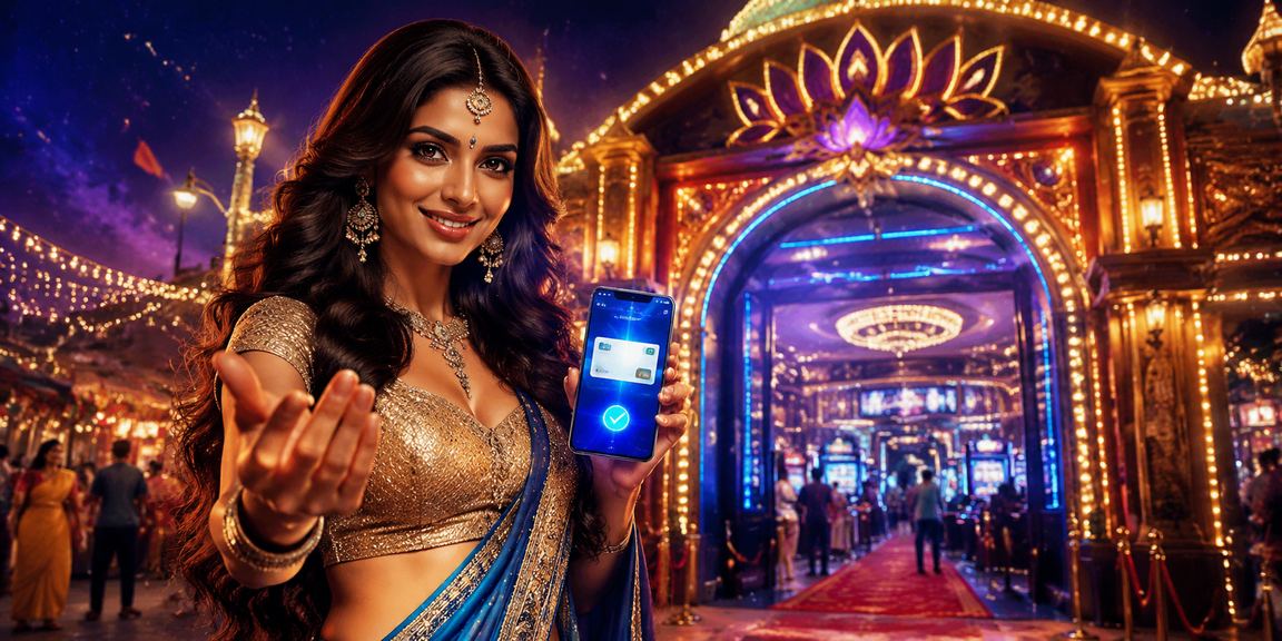 Live casino game streamed on mobile device at night market in India